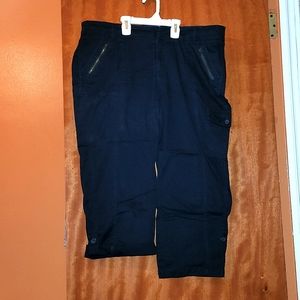 Casual Navy Blue Capris